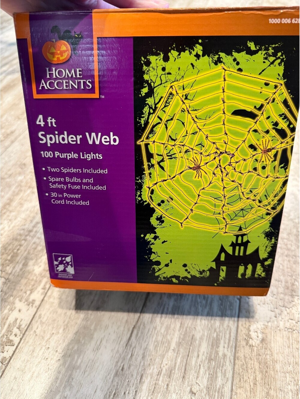 Halloween Spider Web Lights 4 Ft 100 Purple Lights + Extra Strand